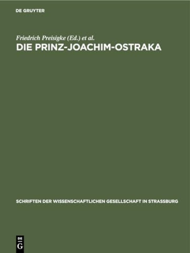 Die Prinz–Joachim–Ostraka – Griechische und demotische Beisetzungsurkunden für Ibis– und Falkenmumien aus Ombos