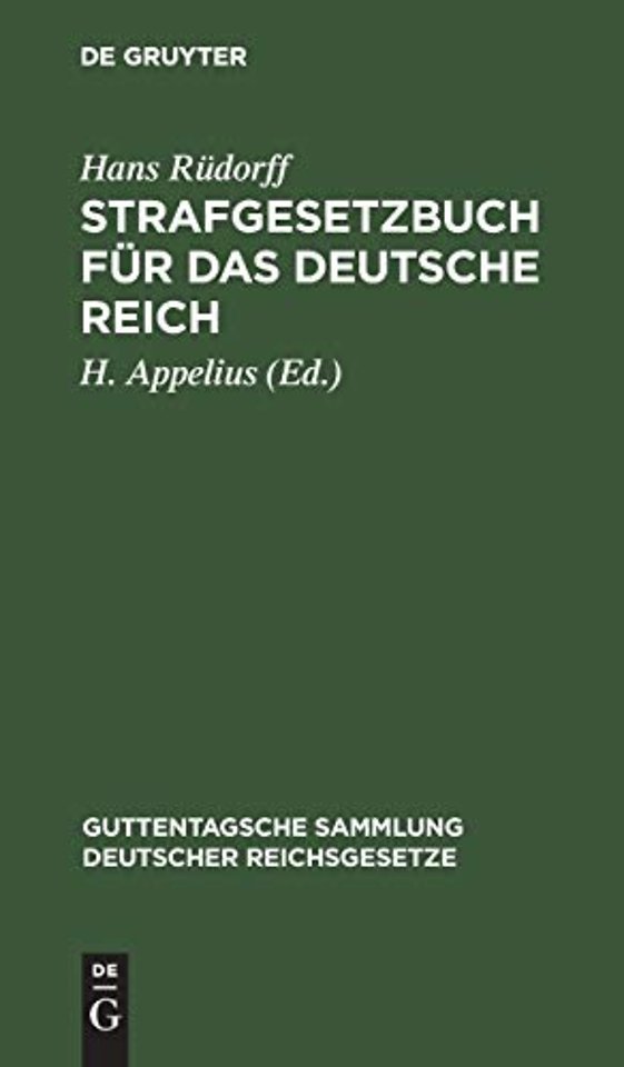 Strafgesetzbuch Fur Das Deutsche Reich