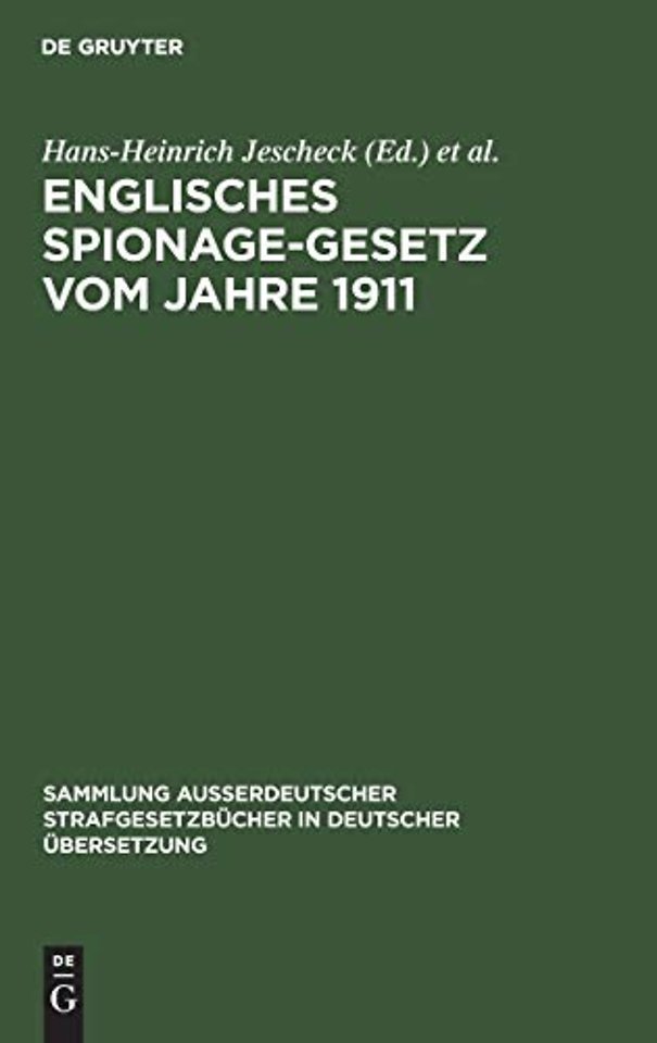 Englisches Spionage-Gesetz Vom Jahre 1911