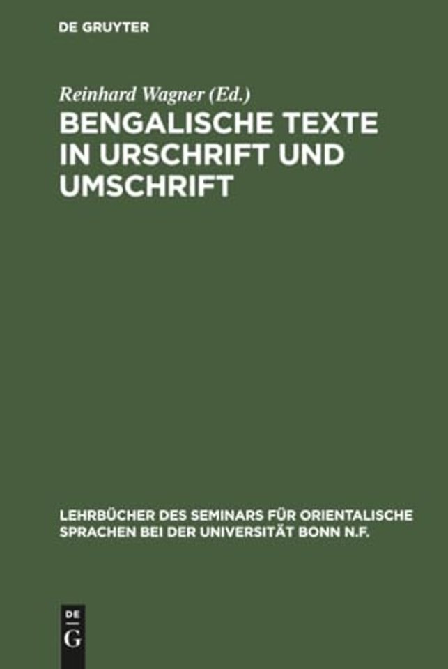 Bengalische Texte in Urschrift und Umschrift