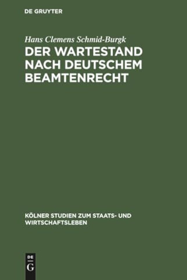Der Wartestand nach deutschem Beamtenrecht