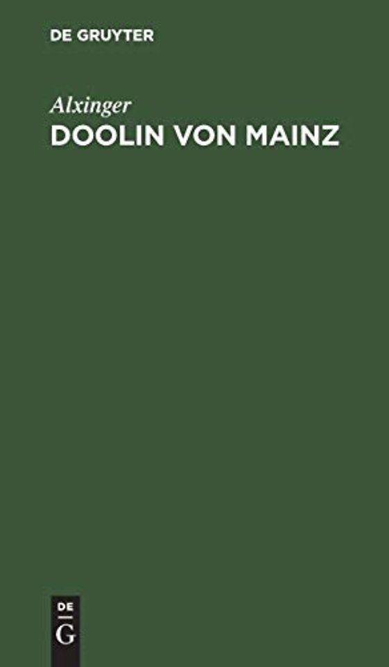 Doolin von Mainz – Ein Rittergedicht in 10 Gesängen