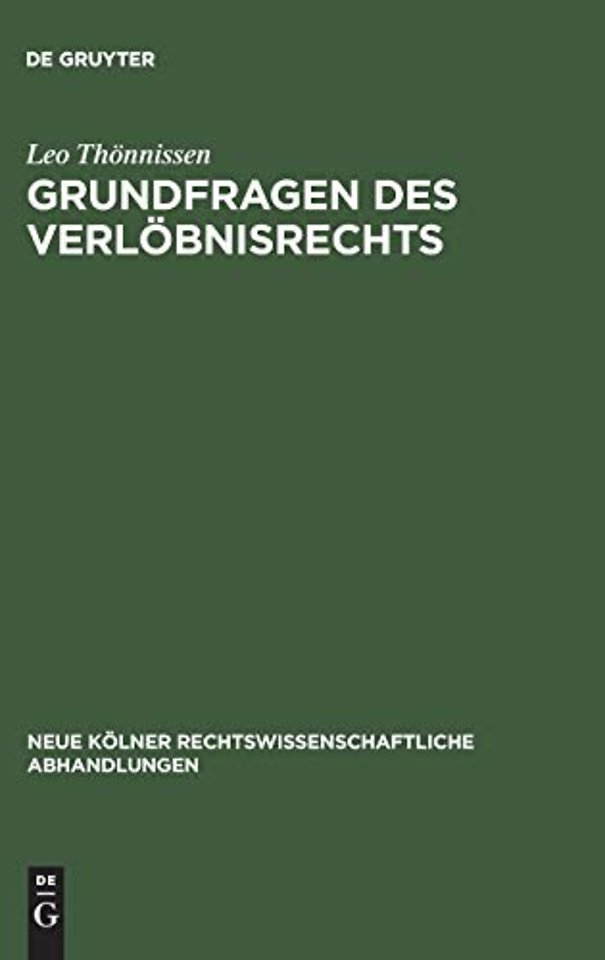Grundfragen des Verlobnisrechts