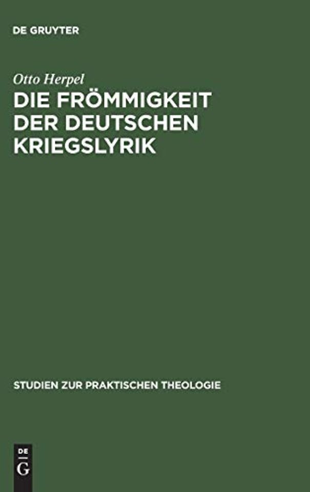 Die Frömmigkeit der deutschen Kriegslyrik