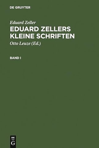 Eduard Zellers Kleine Schriften