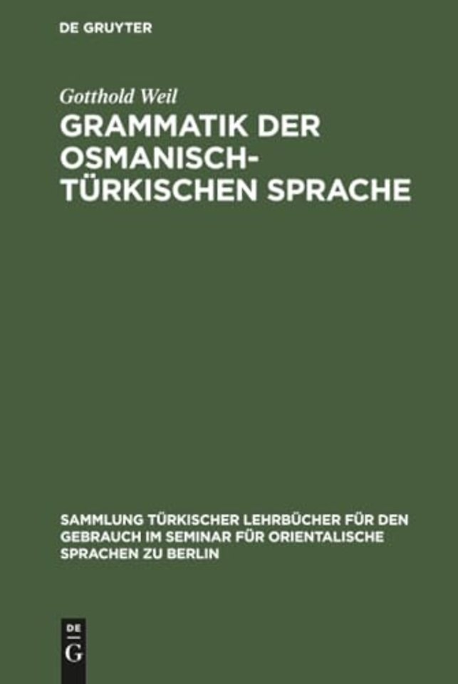 Grammatik der osmanisch-turkischen Sprache