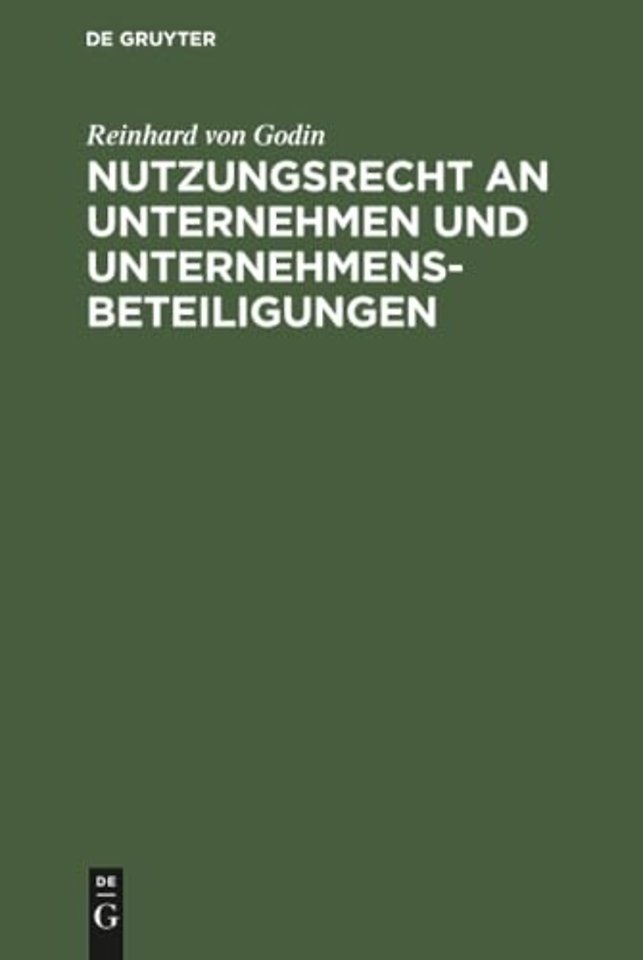 Nutzungsrecht an Unternehmen Und Unternehmensbeteiligungen