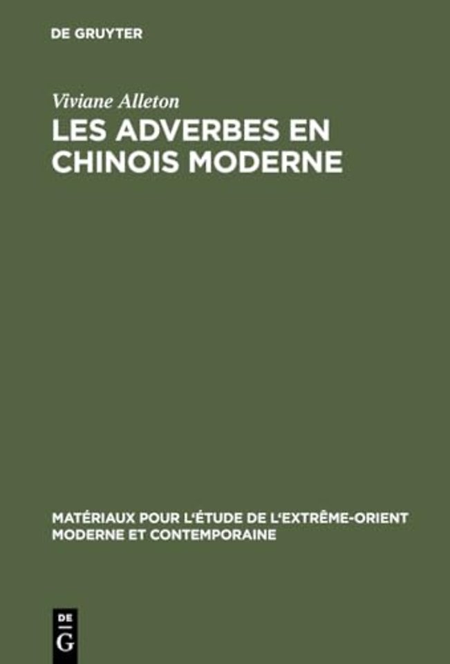 Les adverbes en chinois moderne