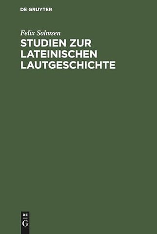 Studien zur lateinischen Lautgeschichte