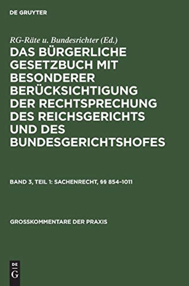 Sachenrecht, §§ 854–1011