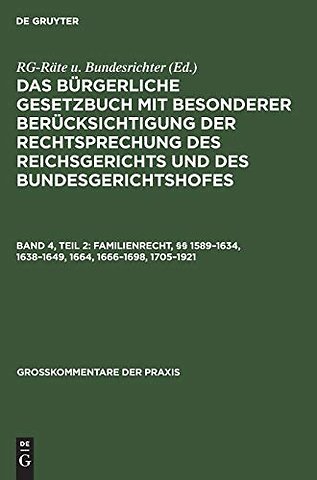 Familienrecht, §§ 1589–1634, 1638–1649, 1664, 1666–1698, 1705–1921