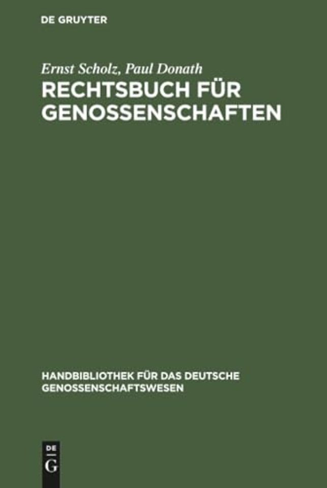 Rechtsbuch fur Genossenschaften