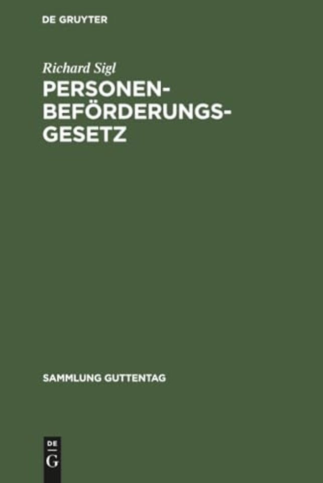 Personenbeförderungsgesetz – Vom 21. 3. 1961. Handkommentar
