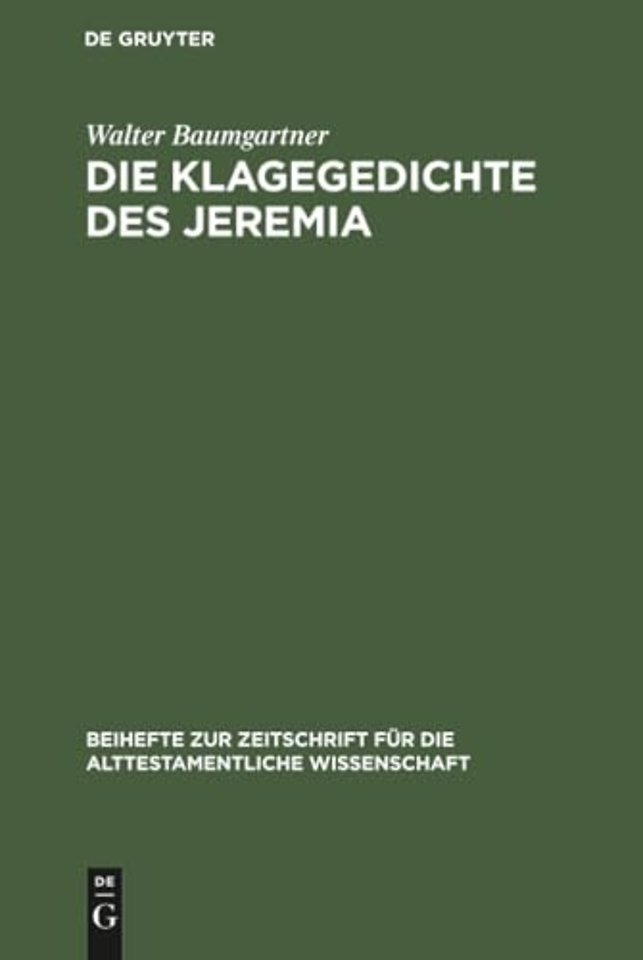 Die Klagegedichte des Jeremia