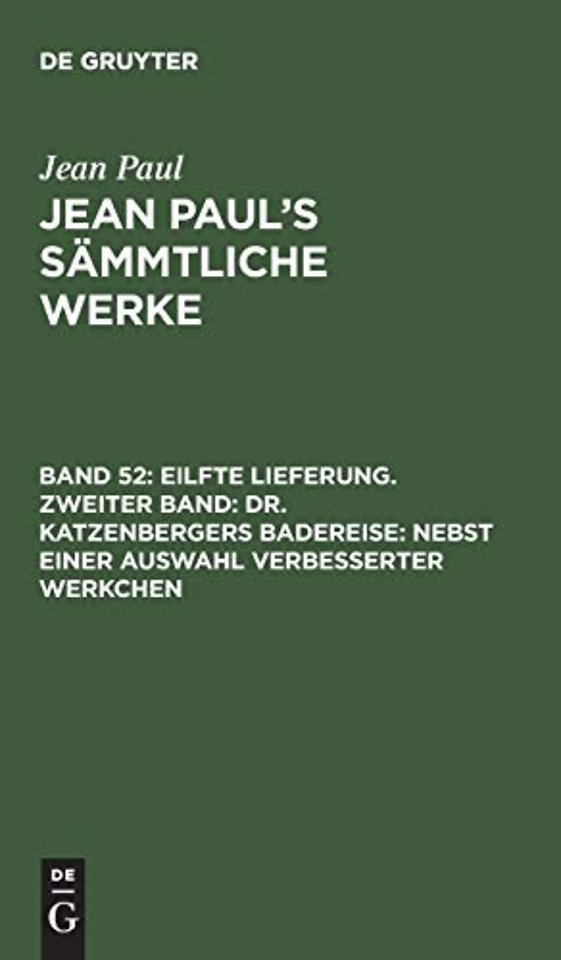 Eilfte Lieferung. Zweiter Band: Dr. Katzenberger – Zweites Bändchen