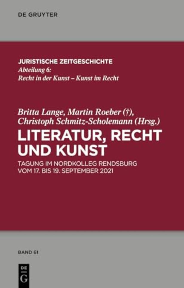 Literatur, Recht und Kunst – Tagung im Nordkolleg Rendsburg vom 17. bis 19. September 2021
