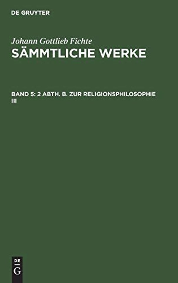 2 Abth. B. Zur Religionsphilosophie III