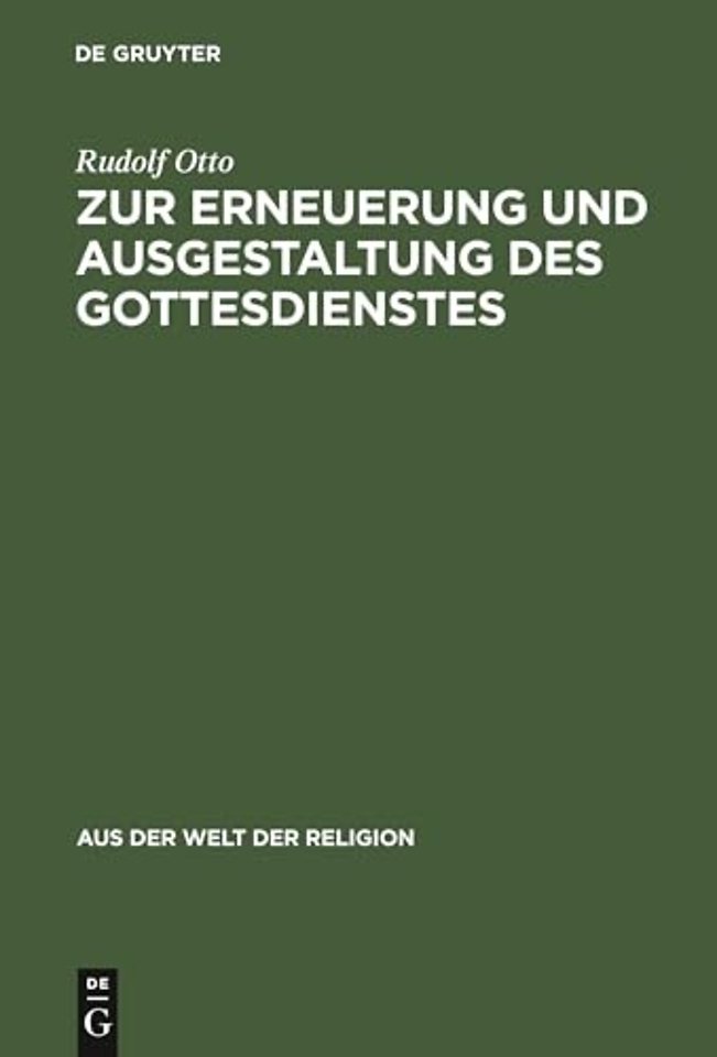 Zur Erneuerung und Ausgestaltung des Gottesdienstes