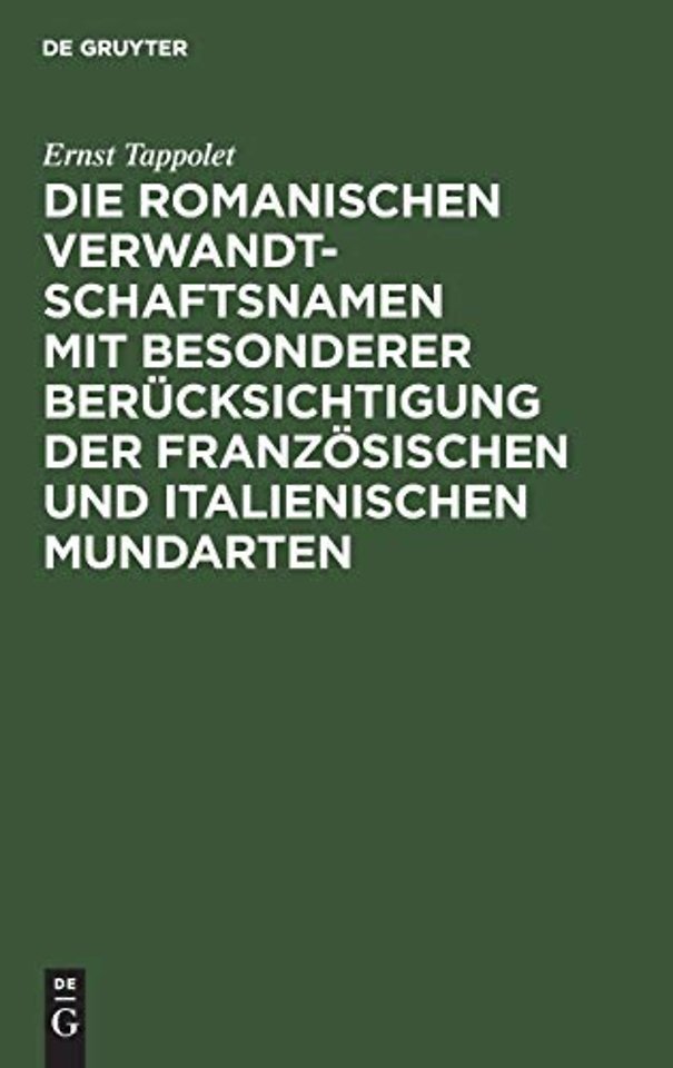 Die romanischen Verwandtschaftsnamen mit besonde – Ein Beitrag zur vergleichenden Lexikologie