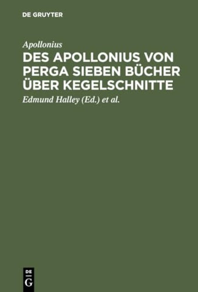 Des Apollonius Von Perga Sieben Bucher Uber Kegelschnitte