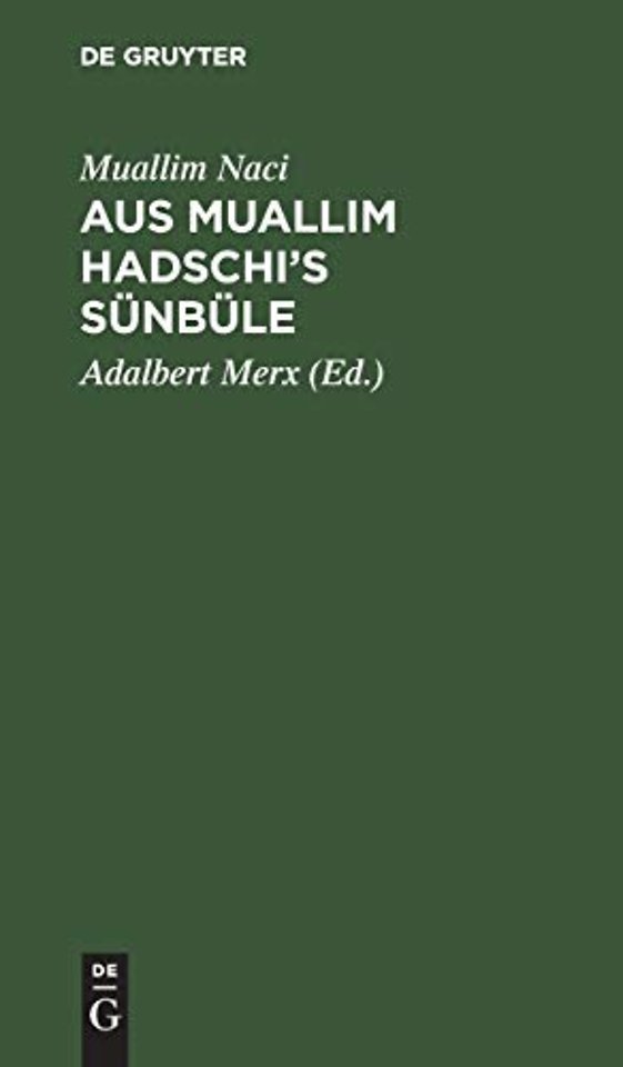 Aus Muallim Hadschi's Sunbule