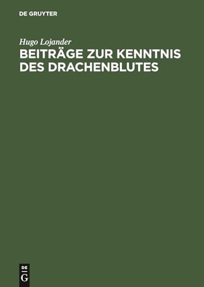 Beiträge zur Kenntnis des Drachenblutes