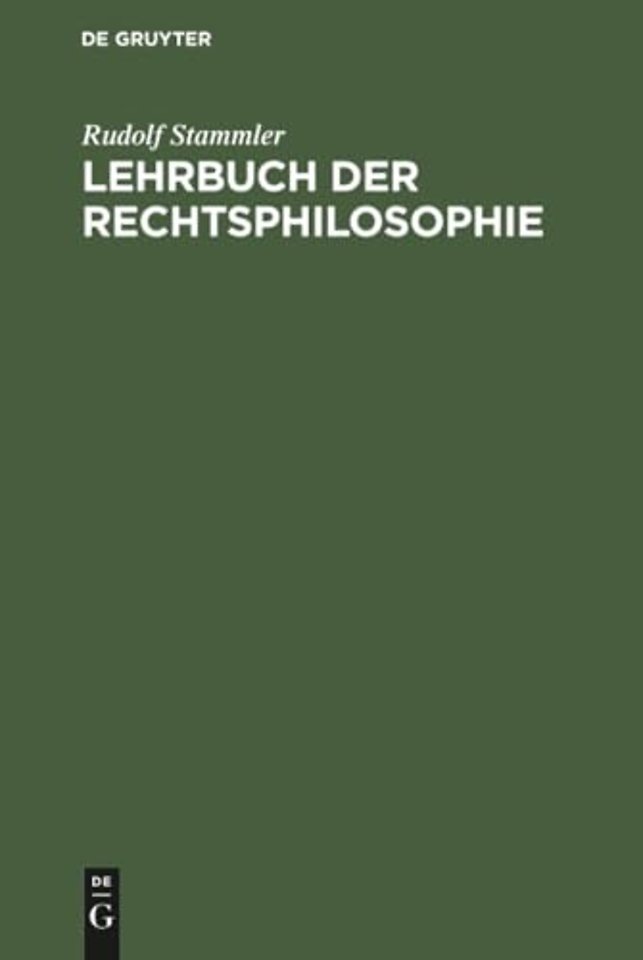 Lehrbuch Der Rechtsphilosophie