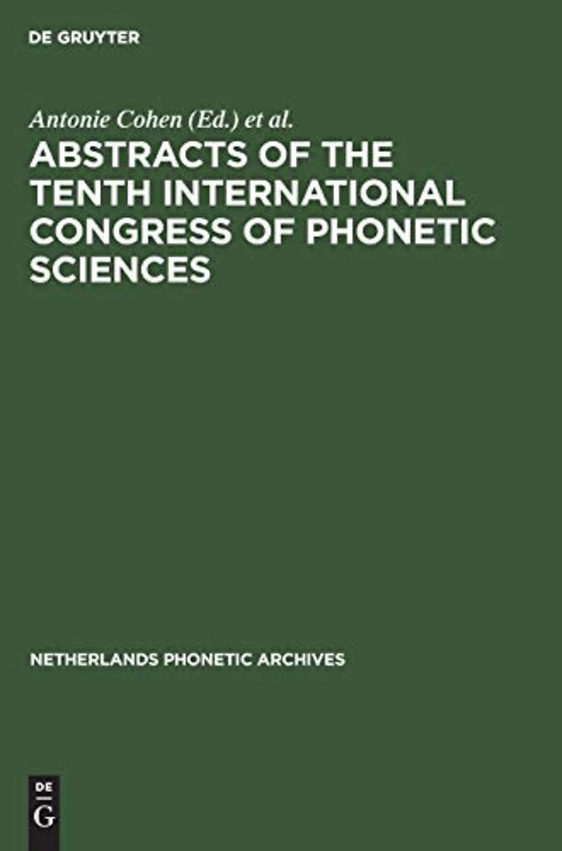 Abstracts of the Tenth International Congress of – Utrecht, 1–6 August, 1983