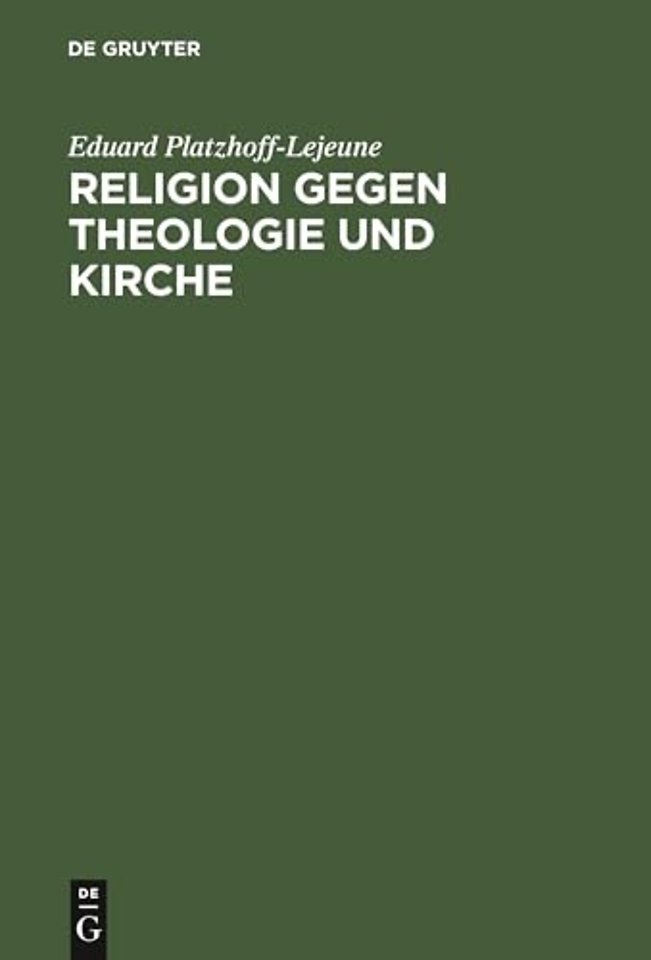 Religion gegen Theologie und Kirche – Notruf eines Weltkindes