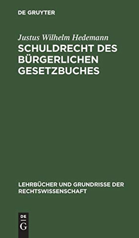 Schuldrecht Des Burgerlichen Gesetzbuches