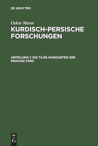 Die Tâjîk–Mundarten der Provinz Fârs