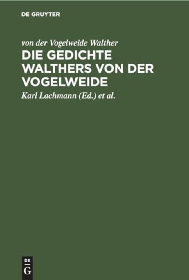 Die Gedichte Walthers von der Vogelweide