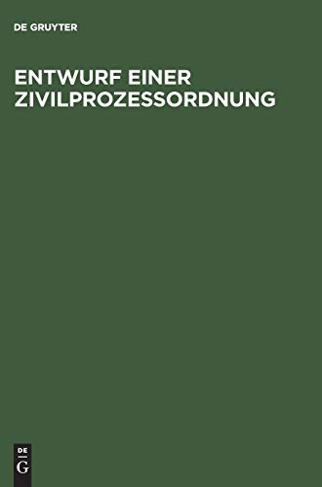 Entwurf einer Zivilprozeβordnung