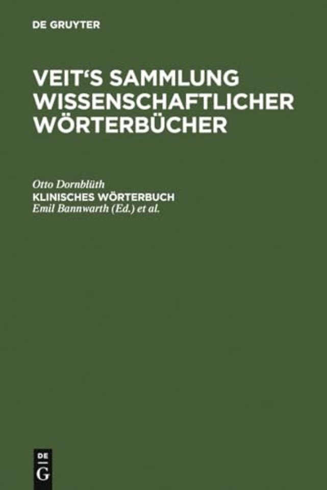 Klinisches Wörterbuch – Die Kunstausdrücke der Medizin