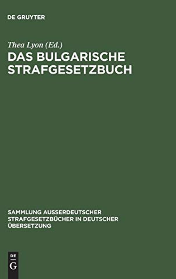 Das bulgarische Strafgesetzbuch