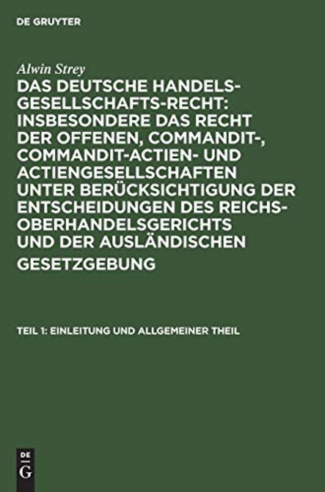 Einleitung und allgemeiner Theil