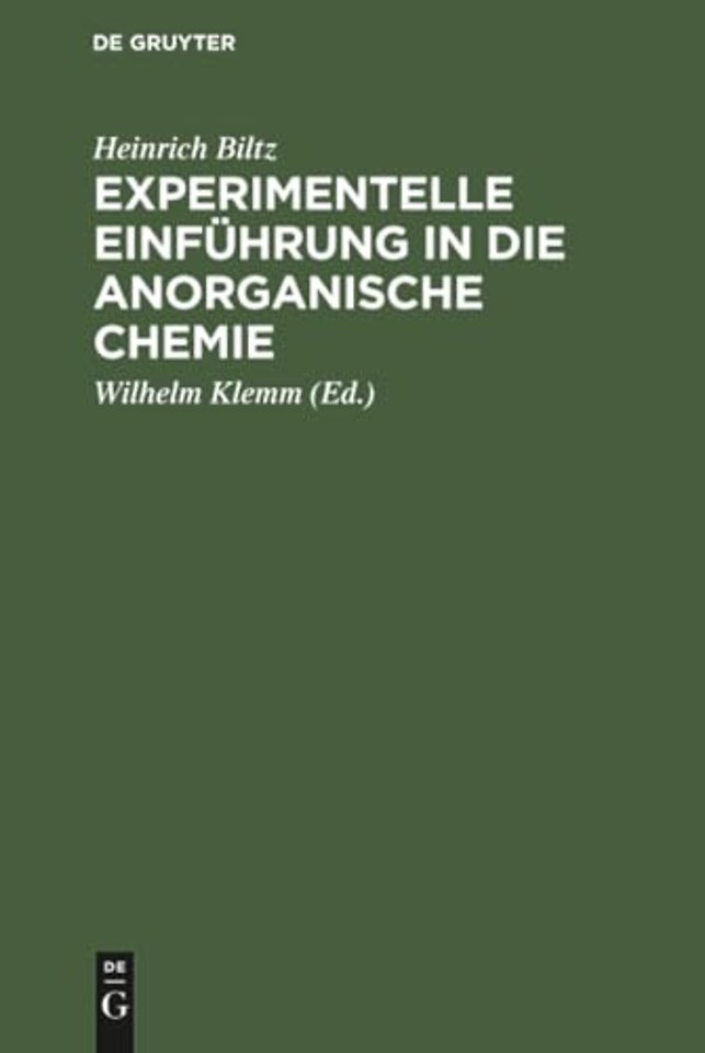 Experimentelle Einführung in die anorganische Chemie