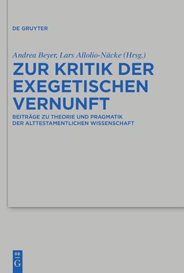 Zur Kritik Der Exegetischen Vernunft