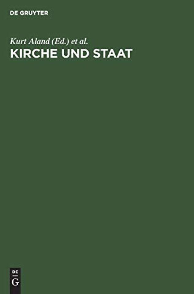 Kirche und Staat – Festschrift für Bischof D. Hermann Kunst D.D. zum 60. Geburtstag am 21. Januar 1967