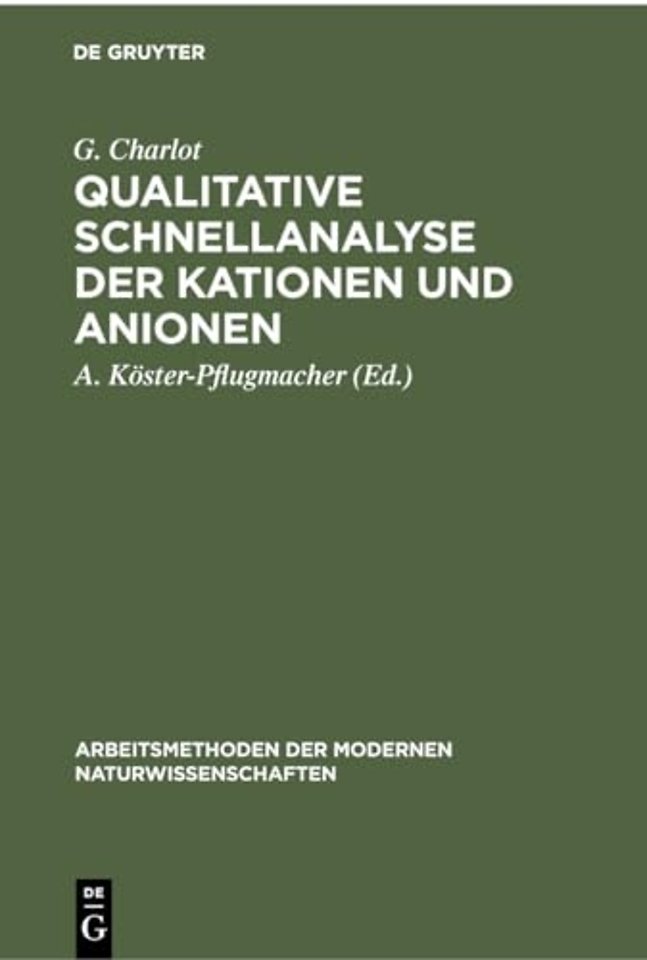 Qualitative Schnellanalyse Der Kationen Und Anionen