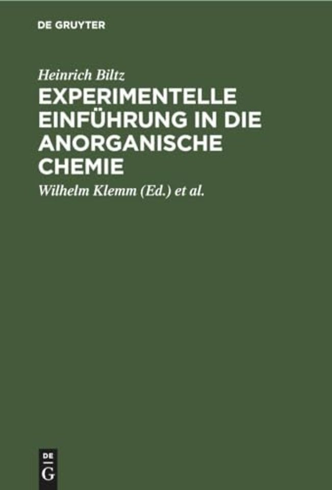 Experimentelle Einfuhrung in Die Anorganische Chemie