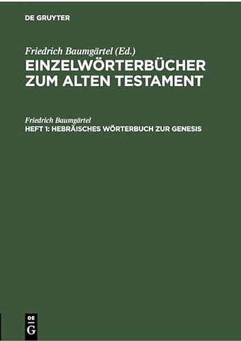 Hebraisches Worterbuch Zur Genesis