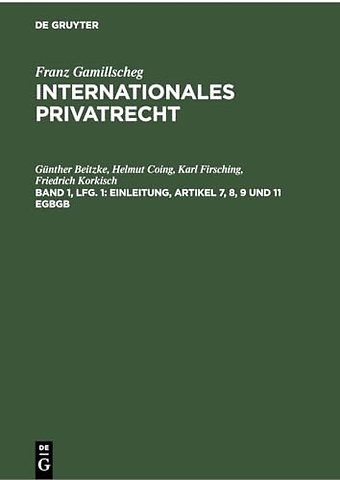 Einleitung, Artikel 7, 8, 9 und 11 EGBGB
