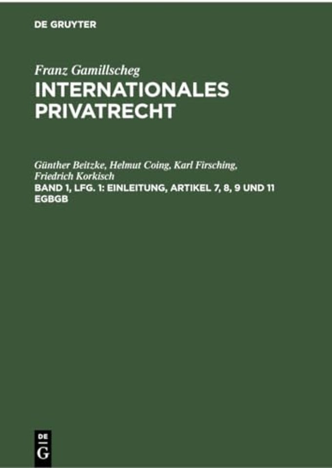 Einleitung, Artikel 7, 8, 9 Und 11 EGBGB