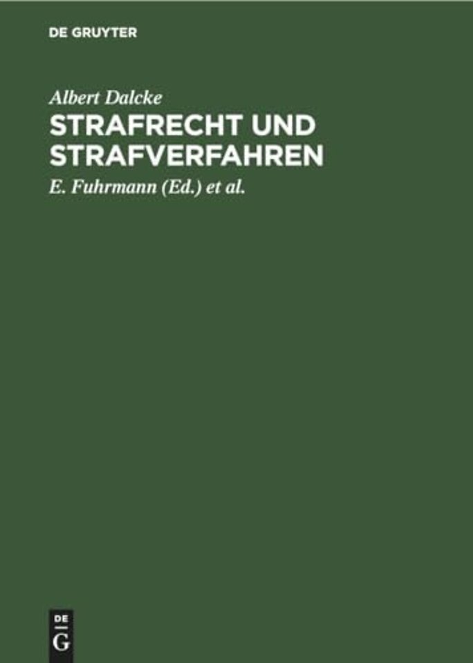 Strafrecht Und Strafverfahren