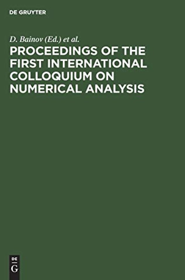 Proceedings of the First International Colloquiu – Plovdiv, Bulgaria, 13–17 August 1992