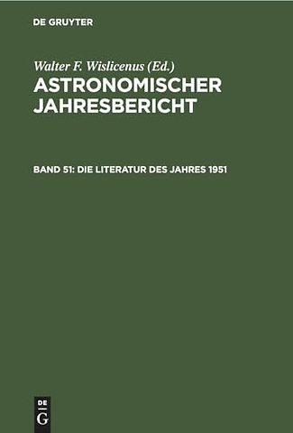 Die Literatur des Jahres 1951