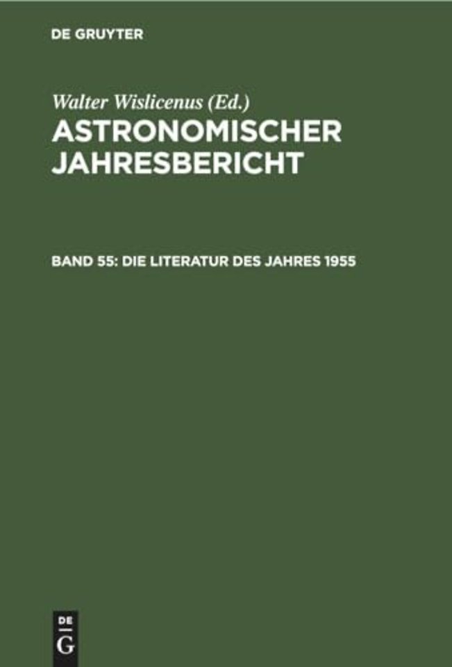 Die Literatur des Jahres 1955