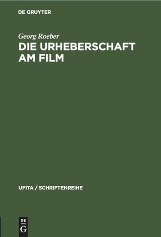Die Urheberschaft Am Film