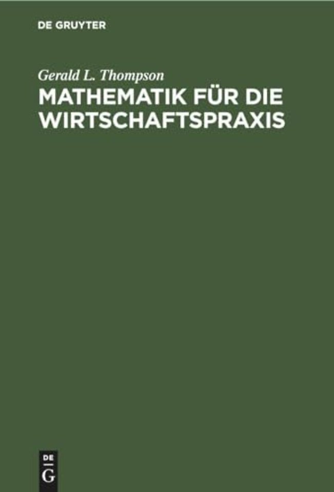 Mathematik Fur Die Wirtschaftspraxis